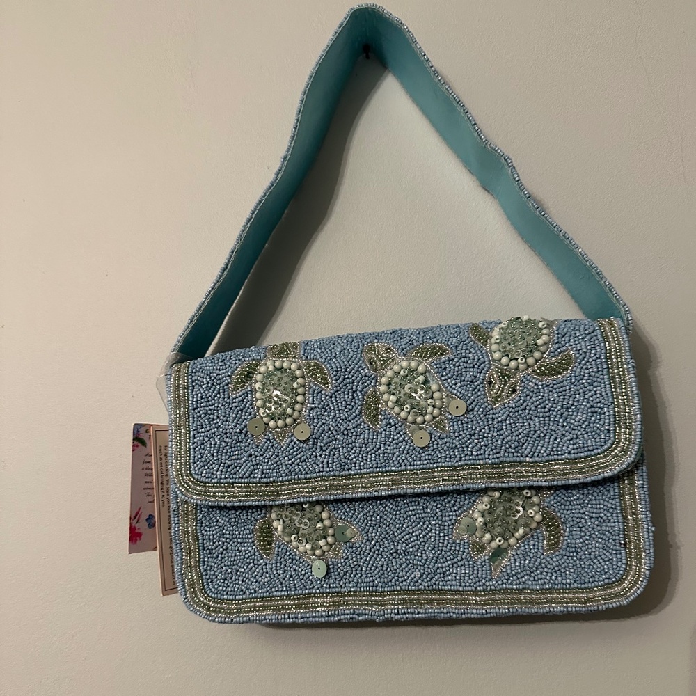Turtle beaded bag